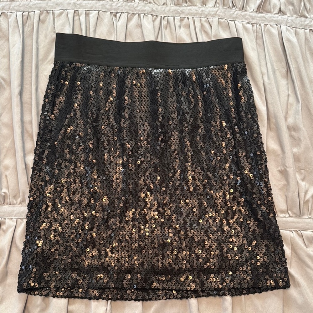 Lauren Conrad Black Sequin Skirt
